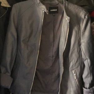 Express. Faux Leather Grey Jacket